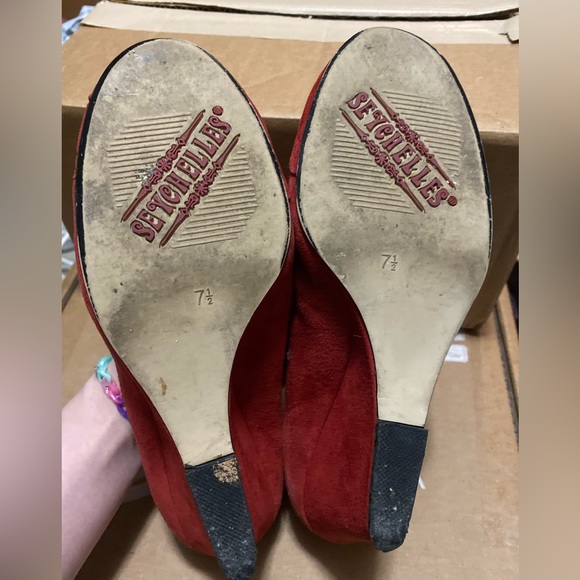 Seychelles red round toes wedges - Picture 5 of 6